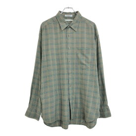 GEOFFREY BEENE ジェフリー ビーン 長袖シャツ チェック カーキ(メンズ L)中古 古着 V1563