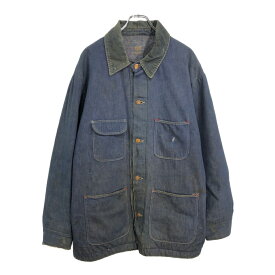 70年代 BLUE BELL ブルーベル デニムカバーオールジャケット ヴィンテージ ブルー(メンズ 52)中古 古着 V1803