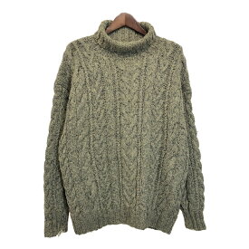 90年代 RRL ダブルアールエル ウール シルクニット タートルネックセーター ベージュ(メンズ L)中古 古着 V1827