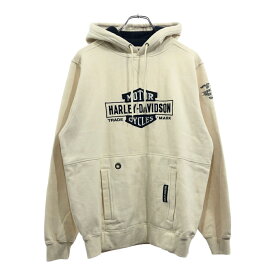 HARLEY DAVIDSON ハーレーダビッドソン スウェットパーカー モーターサイクル アイボリー(メンズ M)中古 古着 v4045