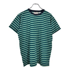 デッドストック 90年代 USA製 BUGLE BOY ビューグルボーイ 半袖Tシャツ ボーダー グリーン(メンズ M)中古 古着 V5985