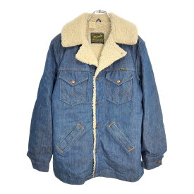 70年代 USA製 Wrangler ラングラー Wrange Coat ランチコート ヴィンテージ ブルー(メンズ MEDIUM)中古 古着 V6009