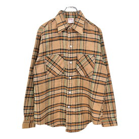 70年代 BIG MAC ビッグマック ヘビーフランネルシャツ ヴィンテージ チェック ベージュ(メンズ L)中古 古着 V6114