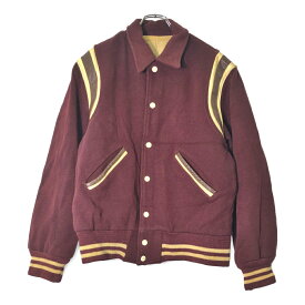 70年代 ウール スタジアムジャケット ヴィンテージ ワインレッド(メンズ M相当)中古 古着 V8936
