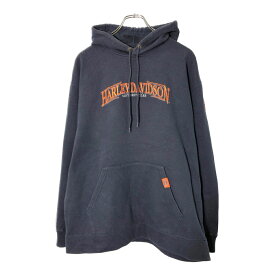 HARLEY DAVIDSON ハーレーダビッドソン スウェットパーカー モーターサイクル ブラック(メンズ L相当)中古 古着 V9170