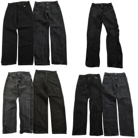 古着卸 まとめ売り RUSTLER ラスラー ブラックデニム パンツ 7枚セット (メンズ 32 /31 /30 ) アメカジ フェード 中古 古着 ND3298