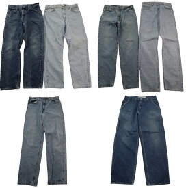 古着卸 まとめ売り リーバイス 紙タグ デニム パンツ 6枚セット (メンズ 34 ) 505 550 インディゴブルー アメカジ 中古 古着 ND3438