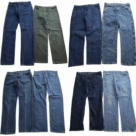 古着卸 まとめ売り Wrangler ラングラー デニム パンツ 8枚セット (メンズ 38 ) インディゴブルー フェード アメカジ 中古 古着 ND4971
