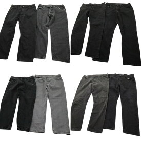 古着卸 まとめ売り Wrangler ラングラー ブラックデニム パンツ 8枚セット (メンズ 42 /40 ) グレー アメカジ フェード 中古 古着 ND5005