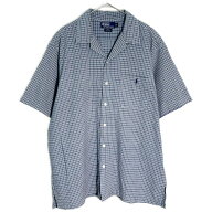 Polo by Ralph Lauren ポロ ラルフローレン ADAMS オープンカラーシャツ チェック ネイビー(メンズ L)中…