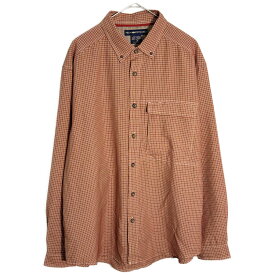 EXOFFICIO エクソフィシオ ボタンダウン 長袖シャツ チェック オレンジ(メンズ L)中古 古着 Y5786