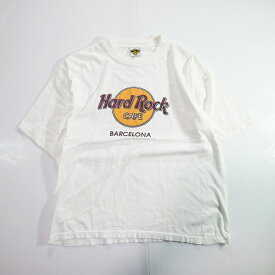 00s Hard Rock CAFE バルセロナ ロゴ Tシャツ ハードロックカフェ(LARGE) k9246