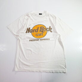 90s USA製 FRUIT OF THE LOOM Hard Rock CAFE バハマ ロゴ Tシャツ ハードロックカフェ(L) k9248