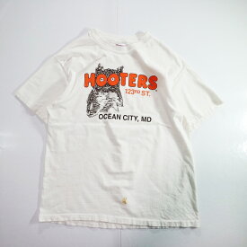 90s USA製 Hanes HOOTERS ロゴ Tシャツ フーターズ(L) k9265