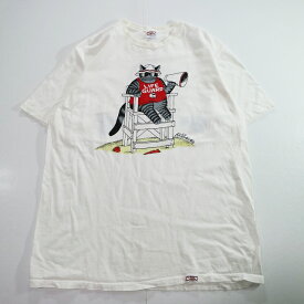 90s USA製 crazy shirt クリバンキャット "LIFE GUARD" Tシャツ 猫(X-LARGE) k9449