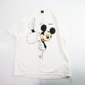 90s USA製 SHERRY'S Disney ミッキー マウス 騙し絵 Tシャツ キャラクター ディズニー MICKEY(X-LARGE) k9596
