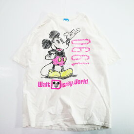 90s USA製 Walt Disney ミッキー マウス スケッチ 1990 Tシャツ キャラクター ディズニー MICKEY(LARGE) l0048