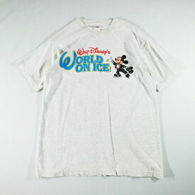 90s USA製 FRUIT OF THE LOOM Disney "WORLD ON ICE" Tシャツ キャラクター ディズニー ミッキーマウス(L) l0085