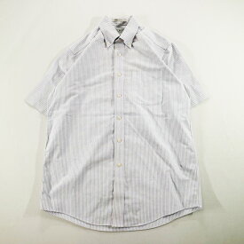 00s L.L.Bean コットン S/S ストライプ シャツ アウトドア エルエルビーン(15-REG) l0186