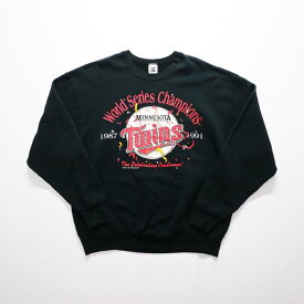 90s USA製 FRUIT OF THE LOOM MLB ミネソタ ツインズ ロゴ スウェット シャツ メジャーリーグ 野球(XL)l9469