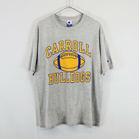 90s USA製 Champion "CARROLL BULLDOGS" Tシャツ チャンピオン カレッジ フットボール アメフト(LARGE) n1547