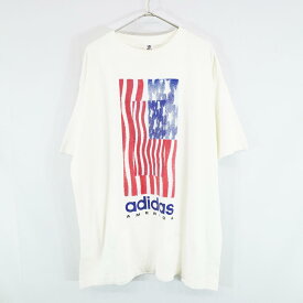 90s USA製 adidas AMERICA Tシャツ アディダス アメリカ スポーツ 星条旗(XL) n1582