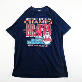 90s USA製 FRUIT OF THE LOOM MLB アトランタ ブレーブス Tシャツ メジャーリーグ 野球(XL) l0733