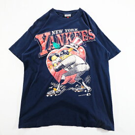 90s USA製 SIGNAL MLB ニューヨーク ヤンキース "Jack Davis" Tシャツ メジャーリーグ 野球(L) l0747