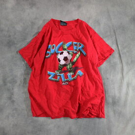 90s USA製 キッズ BigBall Sports Tシャツ サッカー ゴジラ(L) k2339