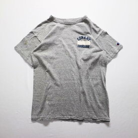 80s USA製 Champion "CONANT COUGARS" Tシャツ カレッジ チャンピオン トリコタグ 霜降り(LARGE)m2998