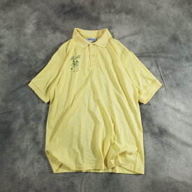 80s USA製 Hanes "Mc YAC" S/S ポロ シャツ(L) k2561