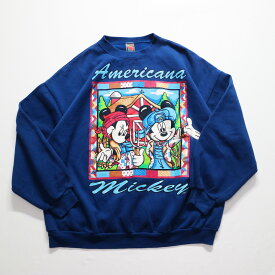 90s USA製 MICKEY UNLIMITED "Americana Mickey" スウェット シャツ キャラクター ディズニー Disney ミッキー マウス(2X)m3859