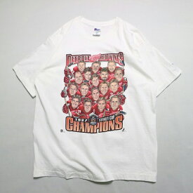 90s USA製 PRO PLAYER NHL デトロイト レッドウィングス 1997 Tシャツ ホッケー アイスホッケー(XL) l1856
