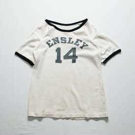 50s 60s USA製 Champion "ENSLEY 14" ナンバリング フットボール Tシャツ カレッジ 両面 m6005