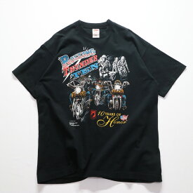 90s FRUIT OF THE LOOM "ROLLING THUNDER TEN" Tシャツ バイク フルーツオブザルーム(XL)m6008