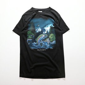 90s USA製 MY SHIRT IS MADE IN THE U.S.A. "ALASKA" Tシャツ アニマル(L) l2204
