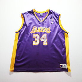 90s Champion NBA ロサンゼルス レイカーズ シャキール オニール ナイロン ゲームシャツ バスケットボール チャンピオン(XX-LARGE) l2209