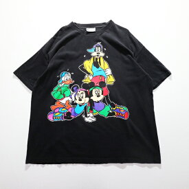 90s USA製 JACQUES Moret Disney ミッキー ミニー グーフィー ドナルド Tシャツ キャラクター ディズニー(ONE SIZE) l2231