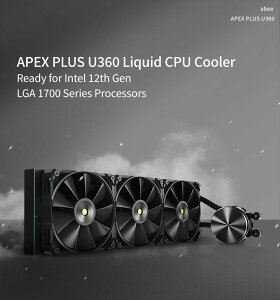 �y�䐔��������z����N�[���[ 360mm abee �A�r�[ APEX PLUS U360 �ȈՐ��� CPU�N�[���[ 45.2mm�Ɍ����W�G�[�^�[ ���È��t�@�� �_�u���{�[���x�A�����O ������20������ PWM Intel LGA1700 LGA1200 AMD AM5 AM4 ��