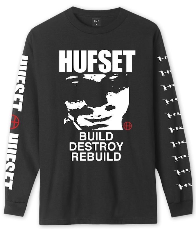HUF BDR Core L/S T-Shirt Black S Tシャツ 送料無料