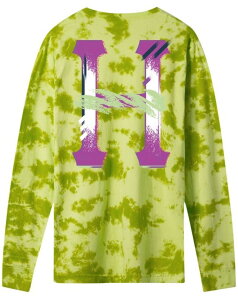 HUF Classic H Watercolor L/S T-Shirt Safety Green S T�V���c ��������