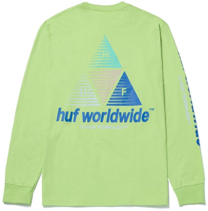 HUF Prism Logo Sportif 95%OFF L S XL Tシャツ 【メール便不可】 Lime T-Shirt 送料無料