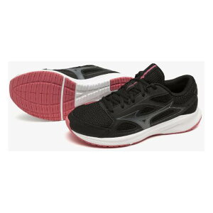ミズノ ウィメンズ ランニングシューズ マキシマイザー26 K1GA2401 21 ブラック×チャコールグレー×ピンク 3E相当 レディース