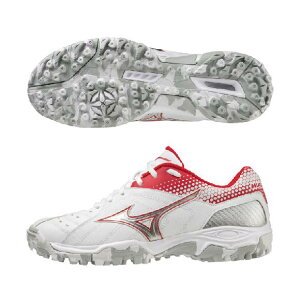 ミズノ ユニセックス ハンドボールシューズ ウエーブガイア3 WIDE X1GD2350 01 ホワイト×レッド×シルバー 3E相当