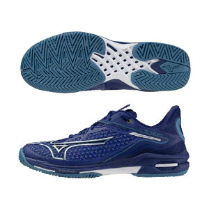 ミズノ ユニセックス テニスシューズ ウエーブエクシードツアー6 AC  61GA2470 15 ブルー×ホワイト オールコート用 2E相当の方向け 男女兼用