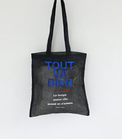 Ampersand｜2color「airy embroidery tote bag」耐久性に優れた特殊編みを使いフランスをイメージしたメッセ―性のあるロゴを刺繍入りにしたトートバッグ
