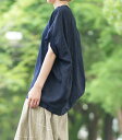 FACTORY 麻ジャージ×ハードマンズシワ加工 サークルカットソー レディース 麻100％ 日本製 モーブ ネイビー T-08 ファクトリー【送料無料】