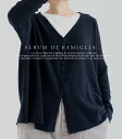 album di famiglia ITALY ニッティングVネックカーディガン レディース イタリア製 ブラック 25W41_129 CARDIGAN JP …