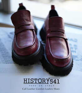 HISTORY541 ITALY RtH[g[t@[ J[tU[ C^A {h[ Calf Leather Comfort Loafers qXg|541 fB[X W[X yz