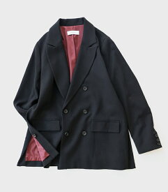 Boutique Ordinary ダブルブレストジャケット ブラック グレンチェック グレー 千鳥柄 梳毛調 ストレッチツイル オフィスカジュアル 裏地付き Education Double Jacket【送料無料】